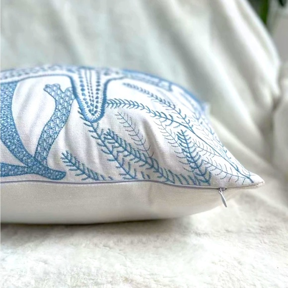 COPY - Starfish Embroidered Cushion Cover 45 x 45 cm NEW - Picture 3 of 6